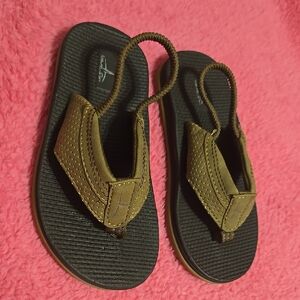 FLIP FLOPS NEW  BLUE FIN Stylish Brown Kids Sandals SIZE 10